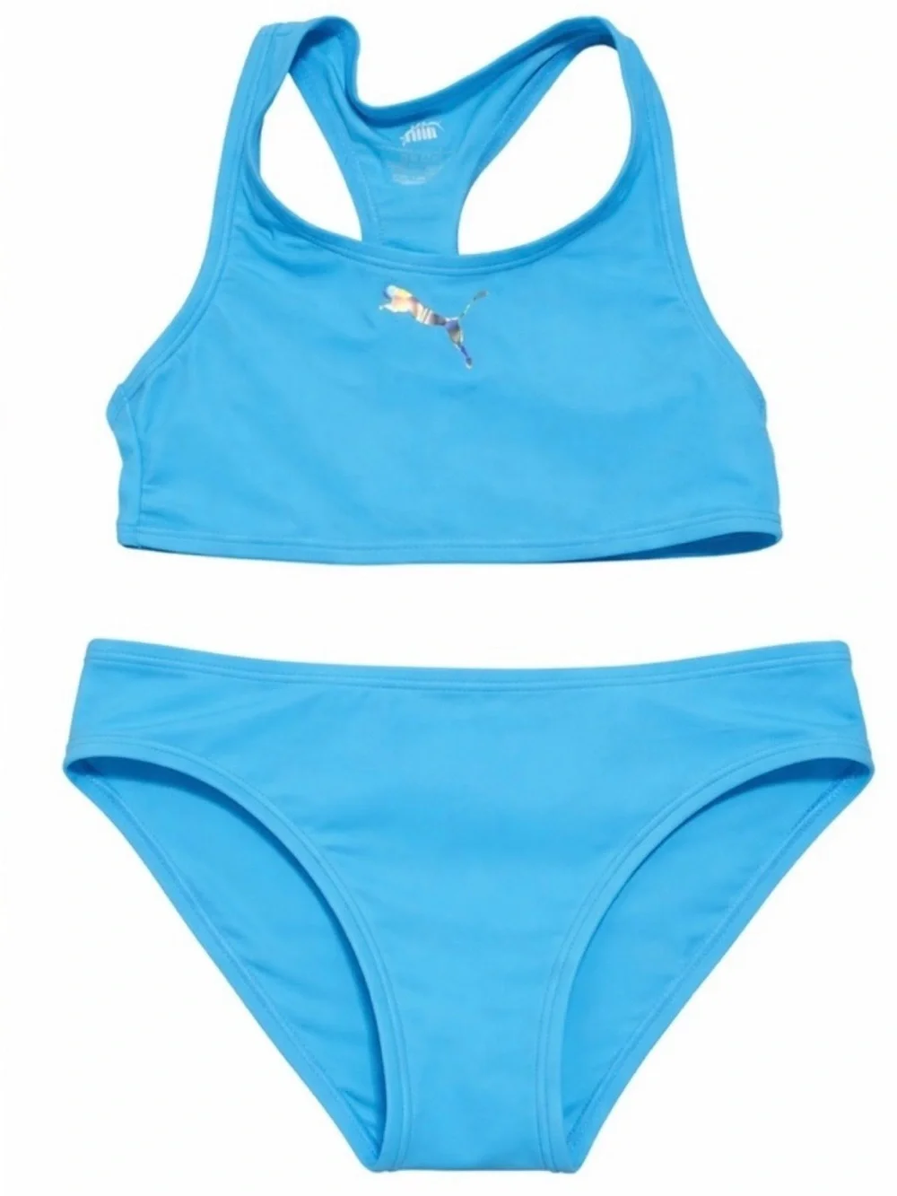 Puma Girls 2PC Racerback Swim Set Blue Size 6 NWT